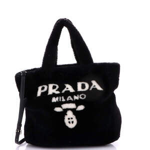 Prada Small Logo Tote Shearling